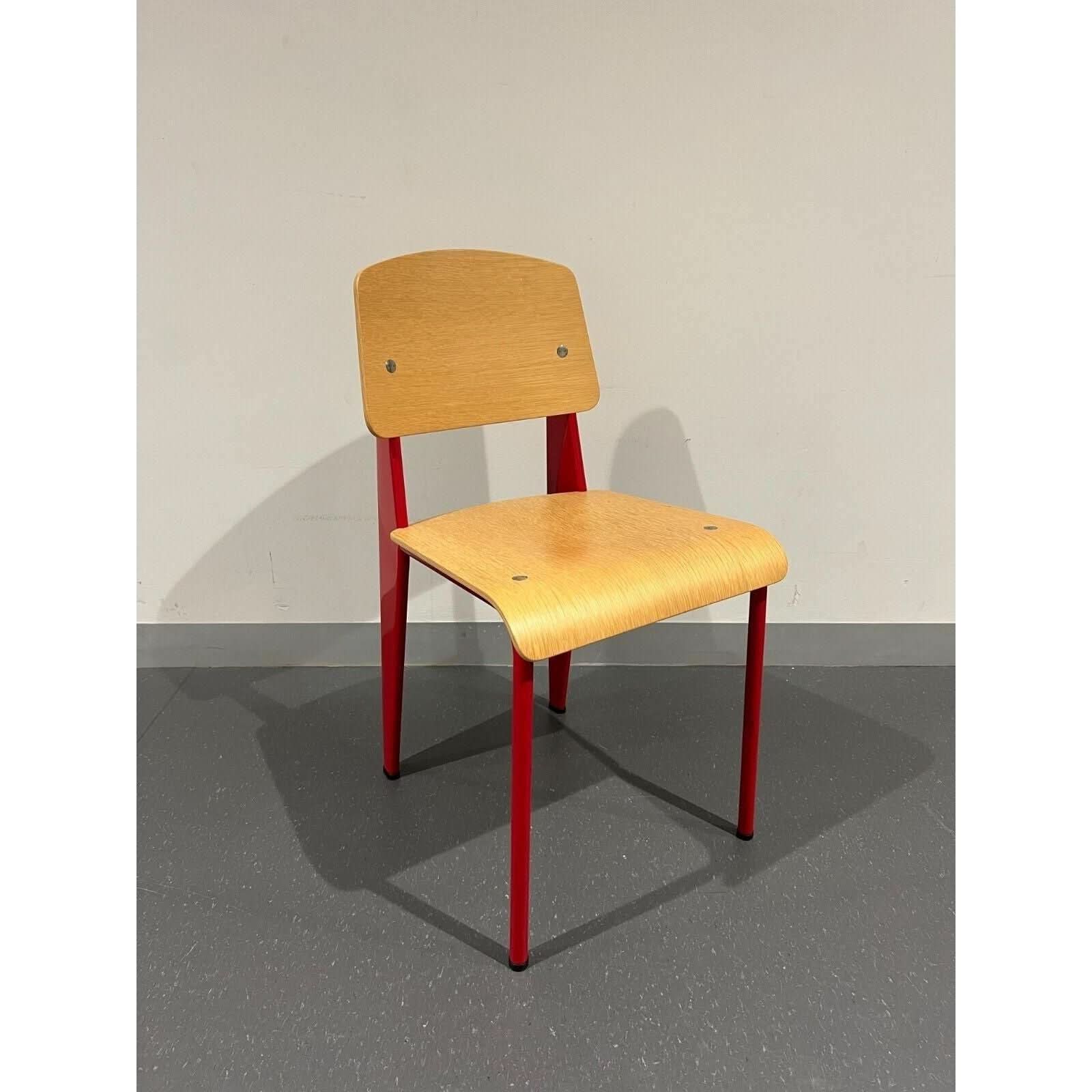 Shop Vitra Standard Chair in Natural Oak, Japenese Red Metal by