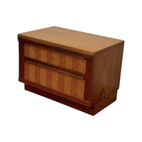 Rare G Plan Herringbone Teak Veneer Storage Chest, United Kingdom, c. 1960s
