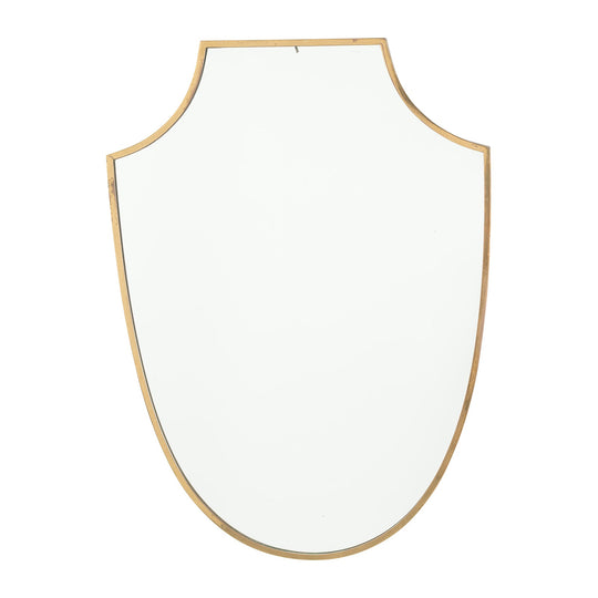 1950s Italian Shield Mirror with Brass Edge