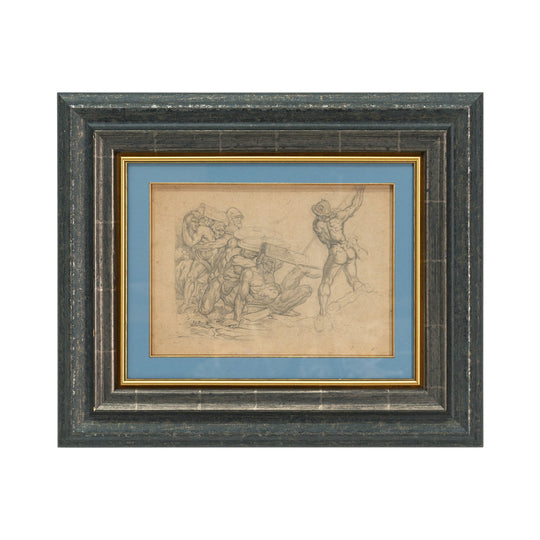 Early to Mid 19th Century Male Nude Graphite Drawing