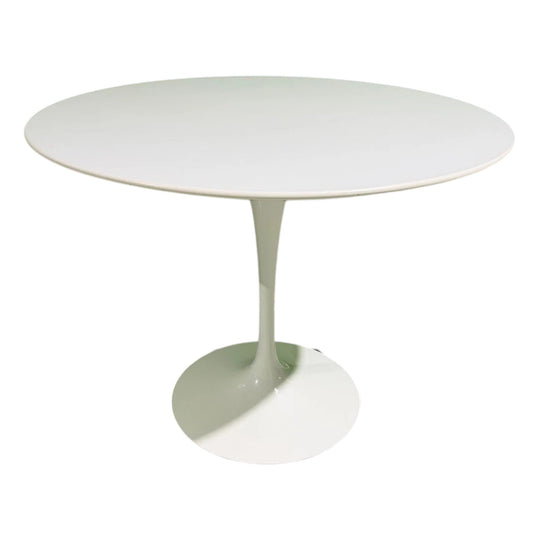 Knoll International Eero Saarinen Tulip Dining Table - 91 cm, White Timber Veneer Top