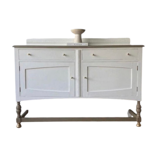 ANTIQUE FARMHOUSE OAK TIMBER WHITE SIDEBOARD