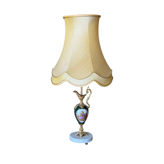 Vintage Urn-form Porcelain Table Lamp with Gilt Mounts