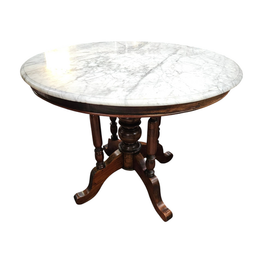 Vintage Mahogany Marble Top Centre Table