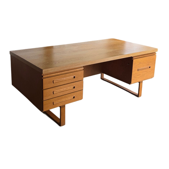RARE Double Sided Danish Oak Desk