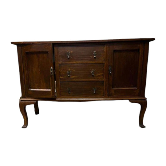 Walnut solid timber antique tall boy sideboard hall stand TV stand