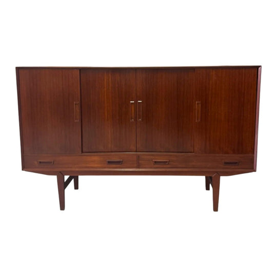 Wemb Møbelfabrik Danish Highboard / Sideboard in Rosewood with Illuminated Bar