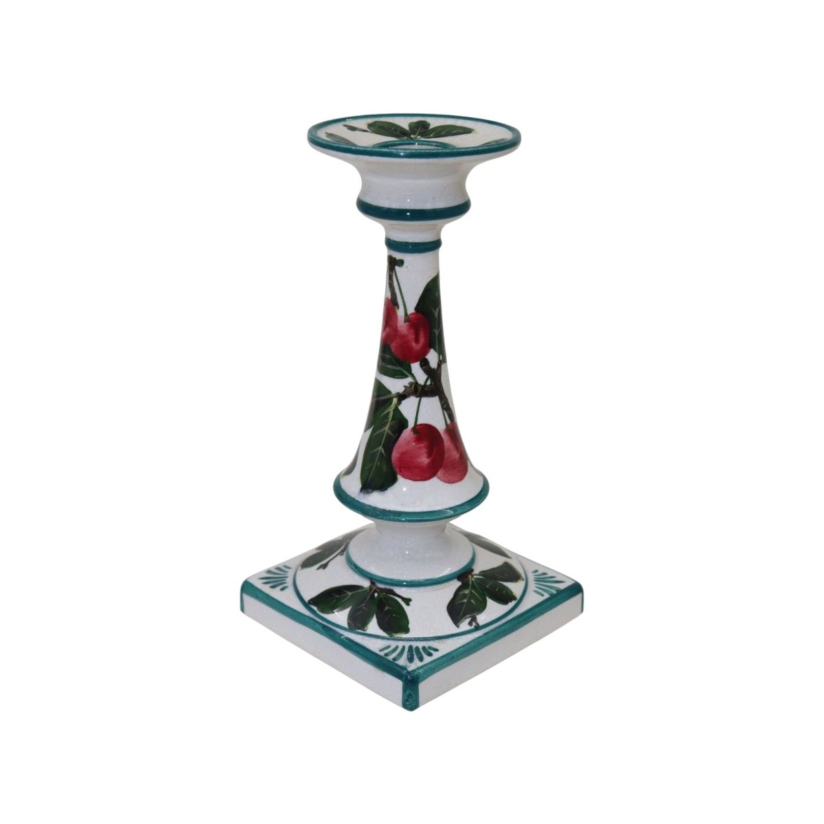 Wemyss candlestick decorated with cherries. | Bazaa | Designer, Vintage and Antique Furniture
