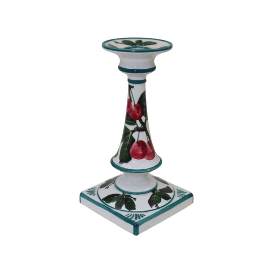 Wemyss candlestick decorated with cherries.