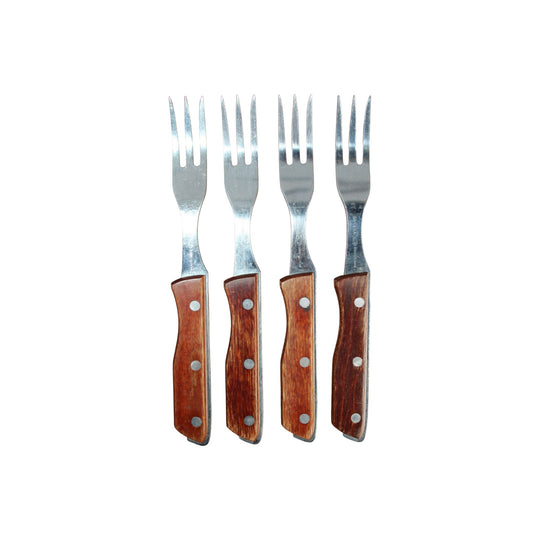 Preloved Set of Four Vintage Sakana Forks with Wooden Handles