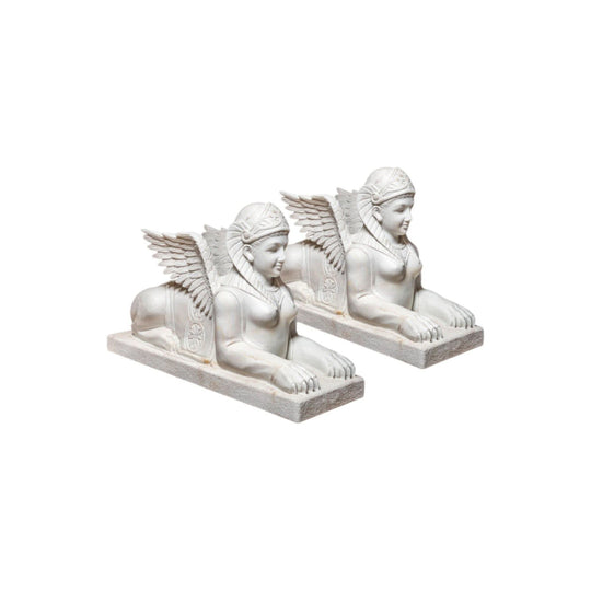 White marble Egyptian wing Sphinx