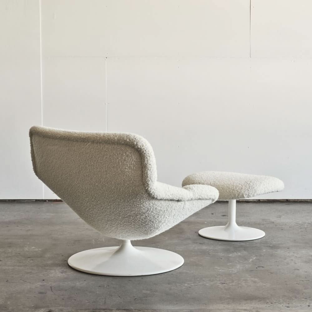 White Model F518 Lounge Chair with Ottoman by Geoffrey Harcourt for Artifort, 1970s | Bazaa | Designer, Vintage and Antique Furniture