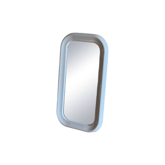 White Plastic Bulbous Mirror