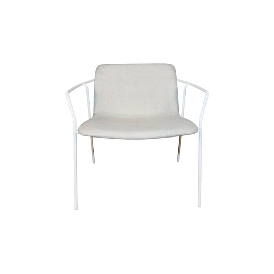 White Steel-framed Upholstered Armchairs