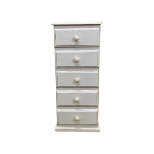 White Tall Boy Handpainted In Annie Sloan Paint