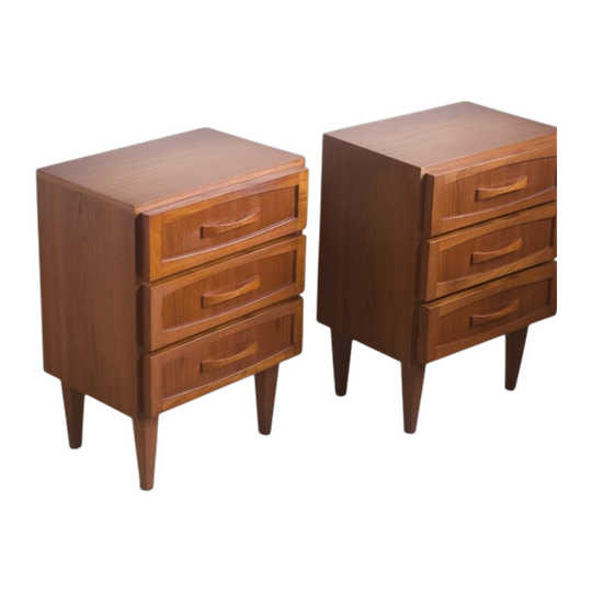 Mid Century Teak Bedside Tables By Berryman