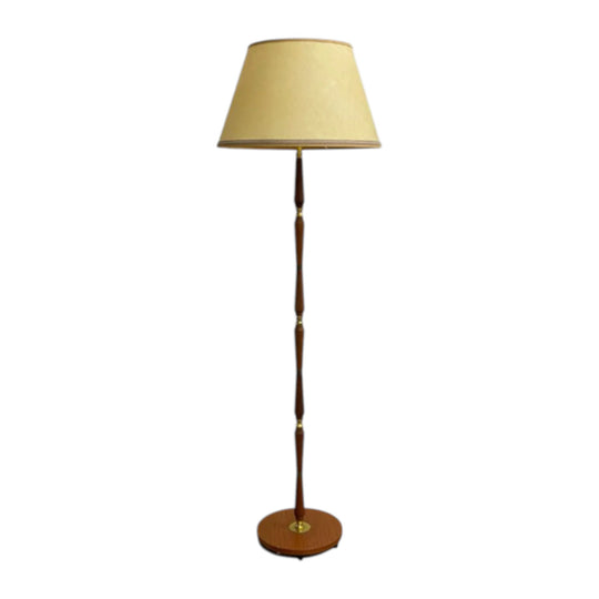 Mid Century Danish Teak and Brass Standard Floor Lamp