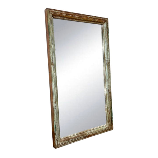 Wooden Light Blue Mirror