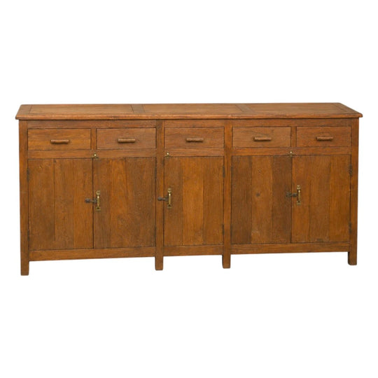 Modern Wooden Sideboard with Slatted Front and Hidden Handles – #2640