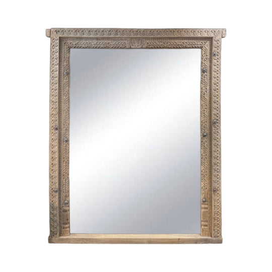 Studded Vintage Mirror Frame - Bleached