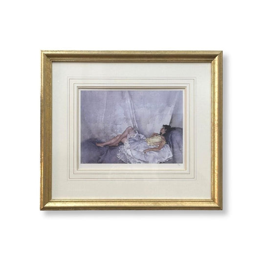 William Russell Flint (1880-1969) Reclining Lady in Yellow Ltd. Ed. 505/750