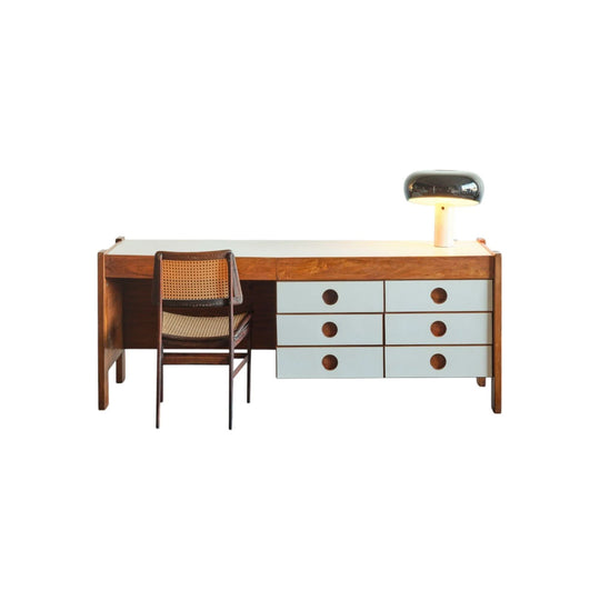 Writing Desk with White Laminex by Jorge Zalszupin