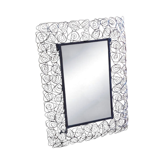 wrought iron coiled wire frame mirror