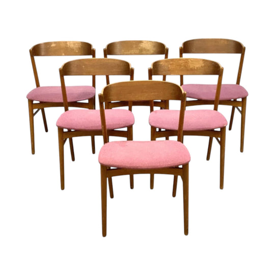 Set of 6 x Danish Farstrup Teak and Beech Dining Chairs