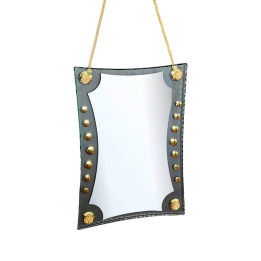 1950s Mid-Century Cristal Art Wall Mirror with Rope Suspension