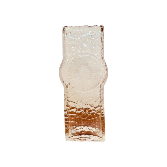 Jan Gabrhel Brutalist Art Glass Vase | Czech Mid-Century Modern Textured Sculpture