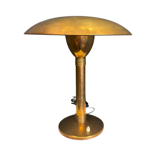 Art Deco Lamp in Brass and Ivory Lacquer Italy 1930s