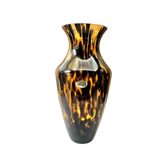 Large Vintage Maestri Vetrai Azzurra Murano Tortoise hand blown Vase 38 cm