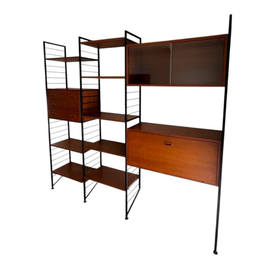 Vintage Ladderax 3 Bay Modular Shelving Unit
