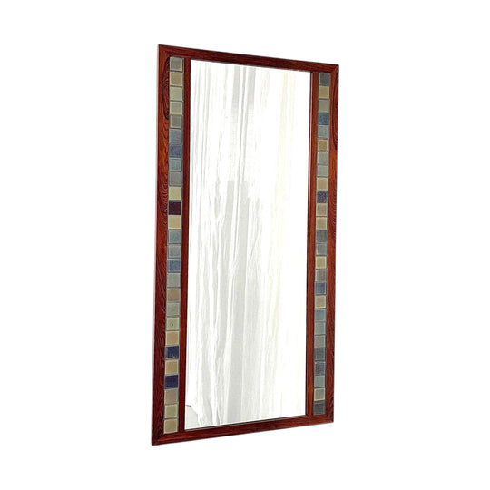 Danish Rosewood & Tile Inlaid Mirror