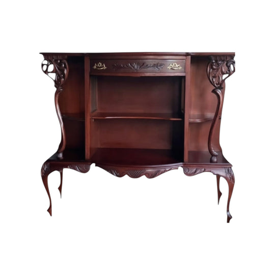 French antique carved mahogany hallway console table
