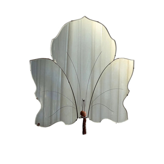 Art deco flower shaped wall mirror