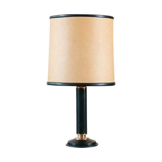 A 1960s Leather and Parchment Table Lamp by Le Tanneur