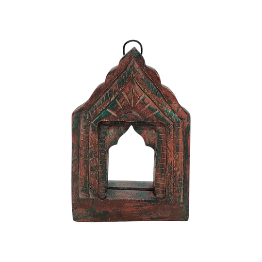 Indian Vintage Triangular Temple Mirror - Small