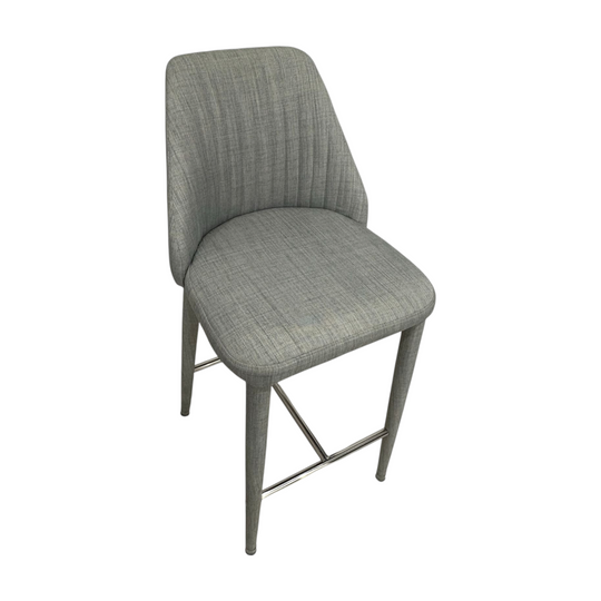 Globewest Carter Fabric Bar Stools, Cool Grey – Set of 4