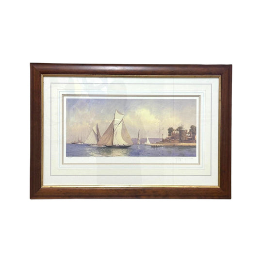 Yacht scene watercolour painting