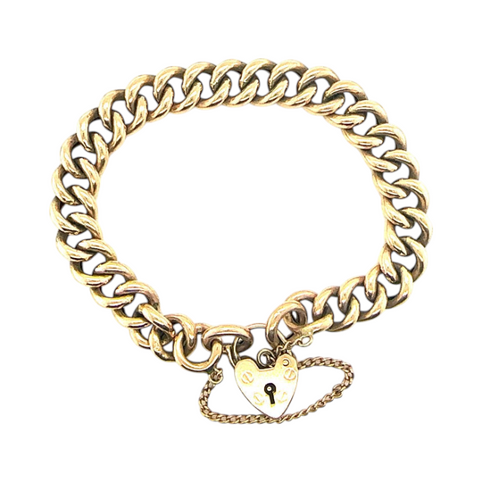 9ct rose gold curb link bracelet