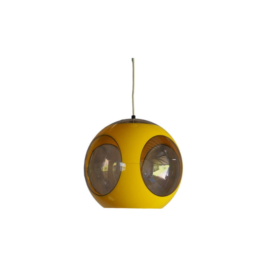 Yellow Bug Eye Pendant Light by Luigi Colani