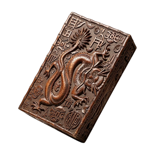 1410: Heavily carved vintage/antique Chinese wooden Dragon box