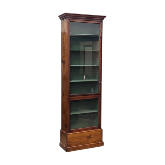 Tall narrow mahogany display cabinet c.1880