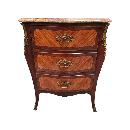 Attractive  Louis XVth Style Marble Top Commode of Medium Proportions.