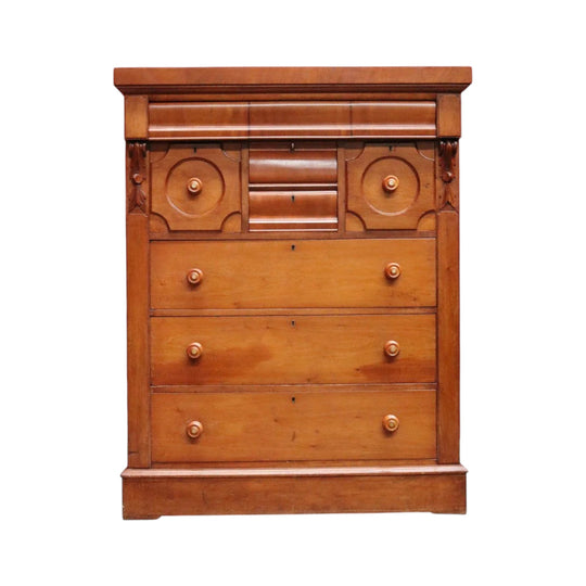 Antique Australian Cedar Chest of Eight Drawers with Original Mother of Pearl Handles. B13043