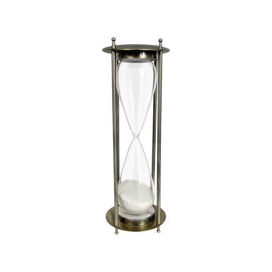 Large Metal Glass Sand Timer Hourglass Decor 40cm