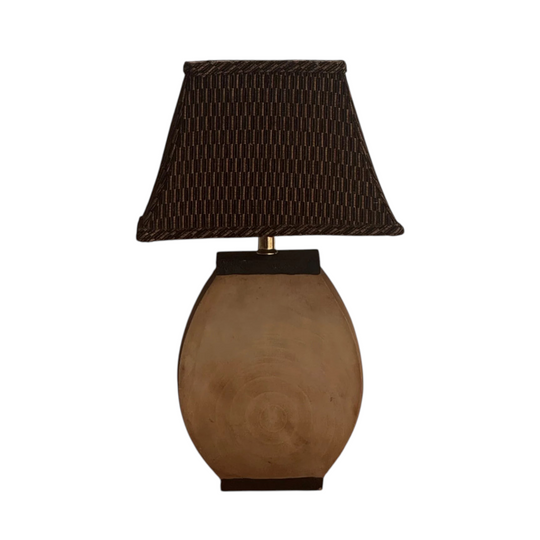 Art deco style table lamp in black, gold and cream