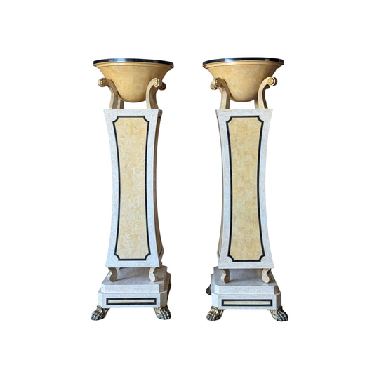 Vintage Pair of Oversized Clawfoot Torchères / Plant Stands