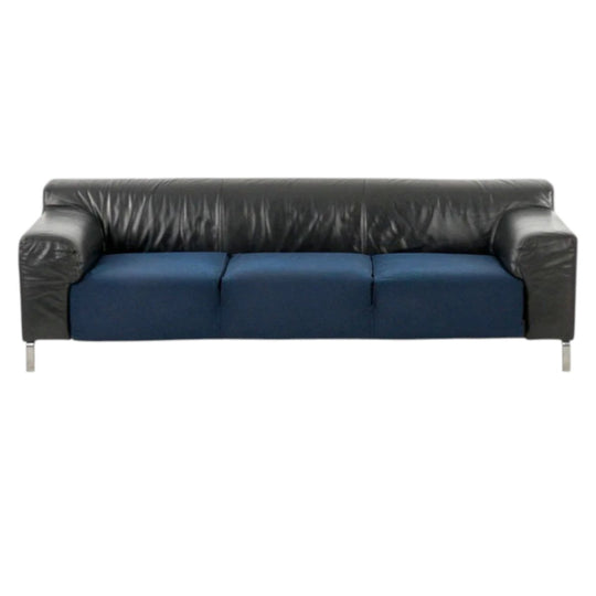 Zanotta Greg Leather Three-Seat Sofa by Emaf Progetti, 1998